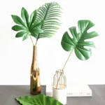 Artificial Single Palm Leaf Fake Tropical Plants Simulation Monstera Branch Flower Arrangement Accessori Hotel Home House Decor - Image 5