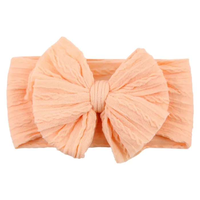 Solid Cable Bow Baby Headband for Child Nylon Layers Headwear Kids Elastic Turban Headwraps Newborn Boys Girls Hair Accessories - Image 24