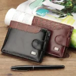 New Brand Trifold Wallet Men Clutch Money Bag Patchwork Leather Men Wallets Short Male Purse with Coin Pocket Card Holder - Image 3