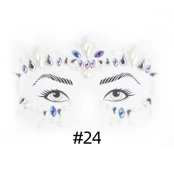 3D Sexy Face Tattoo Stickers Shiny Face Decoration Glitter Fake Tattoo Rhinestones Trendy Acrylic Drill Temporary Tattoo Sticker - Image 15