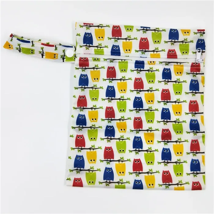 Waterproof Reusable Wet Bag Printed Pocket Nappy Organizers Travel Wet Dry Bags 25x20cm Small Diaper Bag Wet Clothing Mommy Bag - Image 8