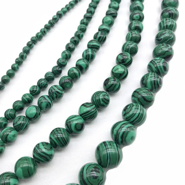 Natural Green Malachite Stone Round Loose Beads 4 6 8 10 12 14mm For Jewelry Making Bracelet Necklace Diy  Strand 15" Wholesale - Image 6