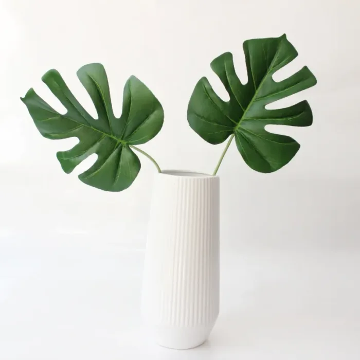 Artificial Single Palm Leaf Fake Tropical Plants Simulation Monstera Branch Flower Arrangement Accessori Hotel Home House Decor - Image 4