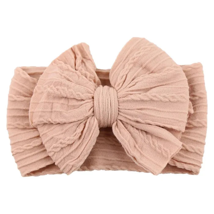 Solid Cable Bow Baby Headband for Child Nylon Layers Headwear Kids Elastic Turban Headwraps Newborn Boys Girls Hair Accessories - Image 13
