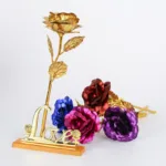 Eternal Rose Colorful Galaxy Artificial Flowers 24K Gold Foil Flower Love Base Flare box for Girlfriend Valentine's Day Gift - Image 5