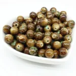 50pcs 8mm Printing Gold Color Wire Round Bead Acrylic Beads for Jewelry Making  DIY Accessory #RoLi - Image 3
