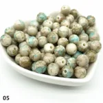 50pcs 8mm Printing Gold Color Wire Round Bead Acrylic Beads for Jewelry Making  DIY Accessory #RoLi - Image 9