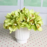 6Heads of Artificial Cymbidium Flower for Home Decor Table Orchid Real Touch Flower Wedding Bride Hand Bouquet Photography Props - Image 3
