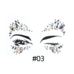 3D Sexy Face Tattoo Stickers Shiny Face Decoration Glitter Fake Tattoo Rhinestones Trendy Acrylic Drill Temporary Tattoo Sticker - Image 8
