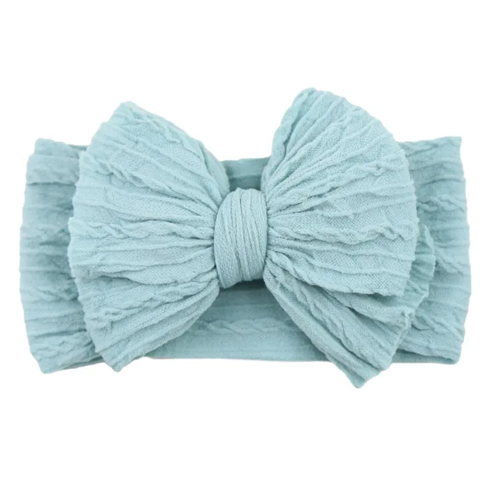 Solid Cable Bow Baby Headband for Child Nylon Layers Headwear Kids Elastic Turban Headwraps Newborn Boys Girls Hair Accessories - Image 11