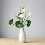 Mini Artificial Fake Lotus Bud with Leaf Fake Flower Wedding Home Decor - Image 9