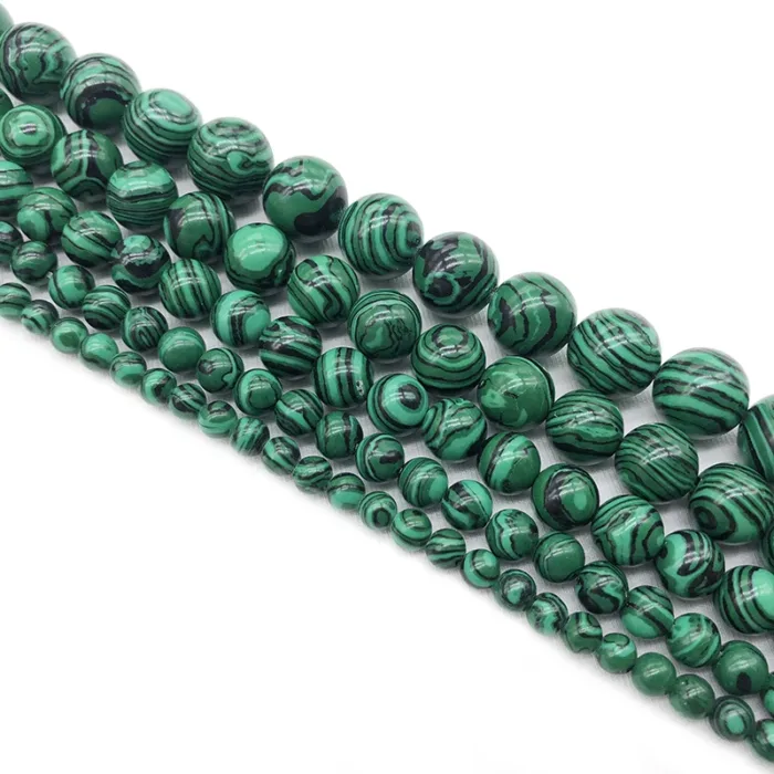 Natural Green Malachite Stone Round Loose Beads 4 6 8 10 12 14mm For Jewelry Making Bracelet Necklace Diy  Strand 15" Wholesale - Image 5