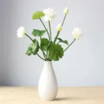 Mini Artificial Fake Lotus Bud with Leaf Fake Flower Wedding Home Decor - Image 8