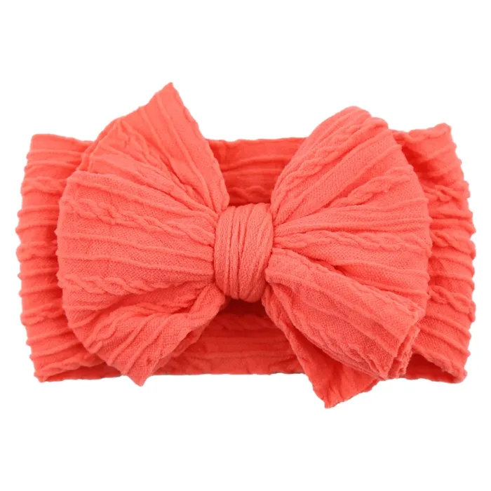 Solid Cable Bow Baby Headband for Child Nylon Layers Headwear Kids Elastic Turban Headwraps Newborn Boys Girls Hair Accessories - Image 19