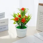 Artificial Flowers Bonsai Vase for Home Decor Mini Potted Christmas Wedding Decorative Ornamental Flowerpot Bathroom Windowsill - Image 7
