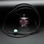Flower in square Glass necklace Pendant Fashion glass ball necklaces Classic style Jewelry #FY401 - Image 3