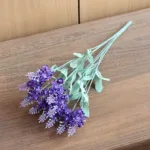 10 Heads Romantic Provence Lavender Silk Artificial Flowers Purple Bouquet Plastic Fake Flower White for Home Wedding Decoration - Image 8