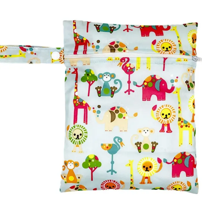 Waterproof Reusable Wet Bag Printed Pocket Nappy Organizers Travel Wet Dry Bags 25x20cm Small Diaper Bag Wet Clothing Mommy Bag - Image 22