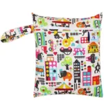 Waterproof Reusable Wet Bag Printed Pocket Nappy Organizers Travel Wet Dry Bags 25x20cm Small Diaper Bag Wet Clothing Mommy Bag - Image 18