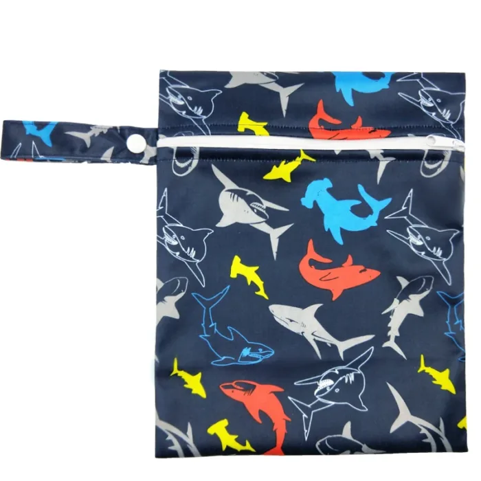 Waterproof Reusable Wet Bag Printed Pocket Nappy Organizers Travel Wet Dry Bags 25x20cm Small Diaper Bag Wet Clothing Mommy Bag - Image 34