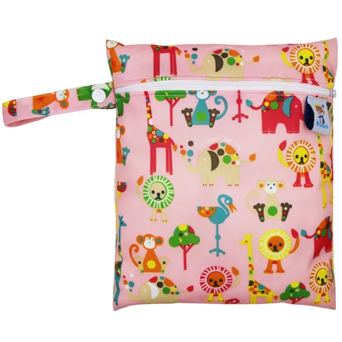 Waterproof Reusable Wet Bag Printed Pocket Nappy Organizers Travel Wet Dry Bags 25x20cm Small Diaper Bag Wet Clothing Mommy Bag - Image 20