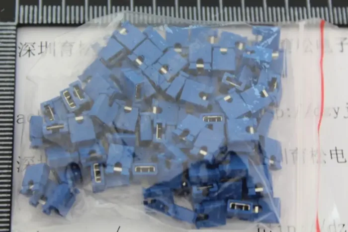 100pcs/lot  Short Block Jumper Cap Blue Short Block 2.54 Connecting Block 100   Electronics Connector - Image 1