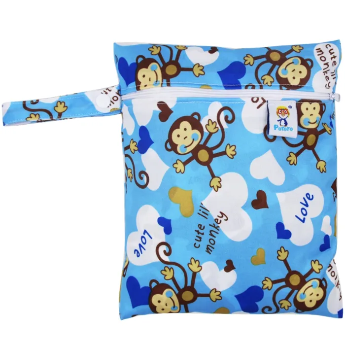Waterproof Reusable Wet Bag Printed Pocket Nappy Organizers Travel Wet Dry Bags 25x20cm Small Diaper Bag Wet Clothing Mommy Bag - Image 29