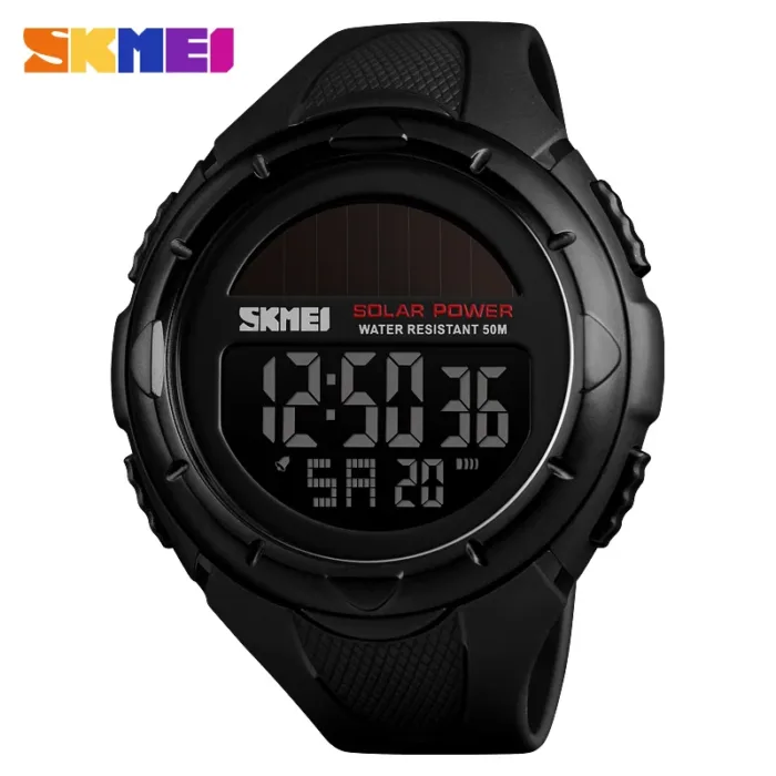 SKMEI Solar Power Men Sports Watches Waterproof LED Digital Watch Men Luxury Brand Electronic Mens Wrist Watch Relogio Masculino - Image 8