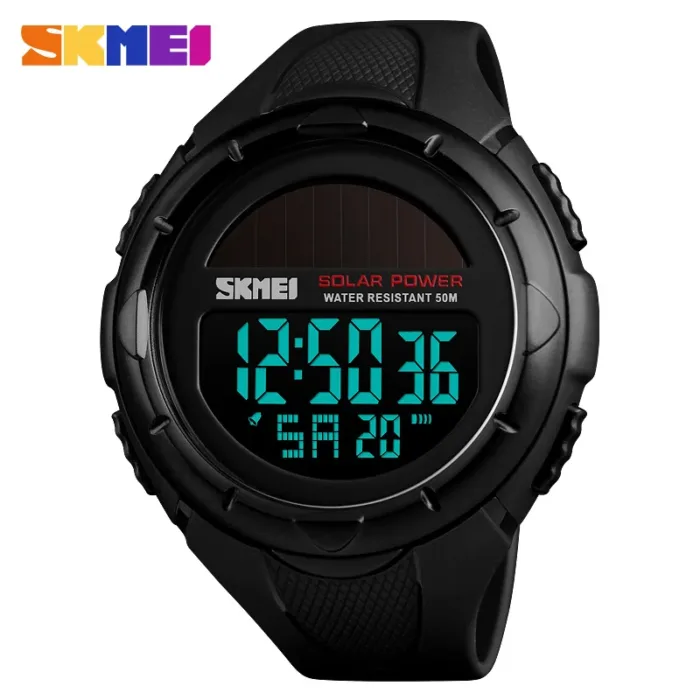 SKMEI Solar Power Men Sports Watches Waterproof LED Digital Watch Men Luxury Brand Electronic Mens Wrist Watch Relogio Masculino - Image 2