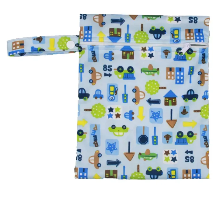 Waterproof Reusable Wet Bag Printed Pocket Nappy Organizers Travel Wet Dry Bags 25x20cm Small Diaper Bag Wet Clothing Mommy Bag - Image 33