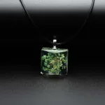 Flower in square Glass necklace Pendant Fashion glass ball necklaces Classic style Jewelry #FY401 - Image 2