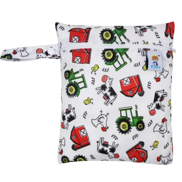 Waterproof Reusable Wet Bag Printed Pocket Nappy Organizers Travel Wet Dry Bags 25x20cm Small Diaper Bag Wet Clothing Mommy Bag - Image 24