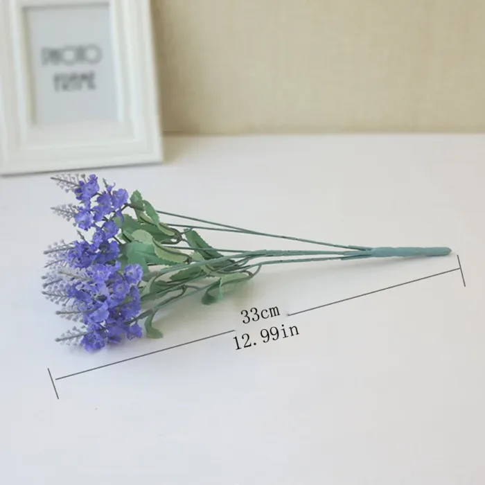 10 Heads Romantic Provence Lavender Silk Artificial Flowers Purple Bouquet Plastic Fake Flower White for Home Wedding Decoration - Image 3