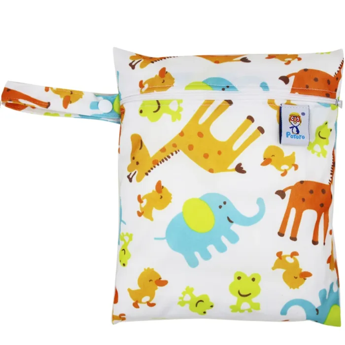 Waterproof Reusable Wet Bag Printed Pocket Nappy Organizers Travel Wet Dry Bags 25x20cm Small Diaper Bag Wet Clothing Mommy Bag - Image 28