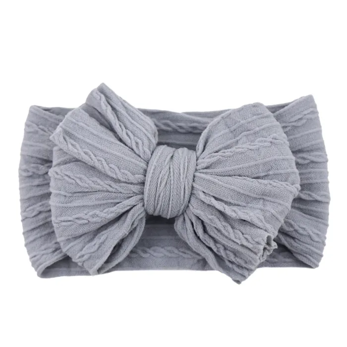 Solid Cable Bow Baby Headband for Child Nylon Layers Headwear Kids Elastic Turban Headwraps Newborn Boys Girls Hair Accessories - Image 16
