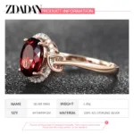ZDADAN 925 Sterling Silver Big Oval Ruby Zircon Ring For Women Temperament Jewelry Accessories Gift - Image 5