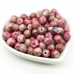 50pcs 8mm Printing Gold Color Wire Round Bead Acrylic Beads for Jewelry Making  DIY Accessory #RoLi - Image 4