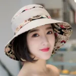 W85 Hat Women's Simple Fashion Ethnic Style Sun Hat Diagonal Wide Brim UV Protection Basin Hat Cotton Hat - Image 10