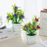 Artificial Flowers Bonsai Vase for Home Decor Mini Potted Christmas Wedding Decorative Ornamental Flowerpot Bathroom Windowsill - Image 3