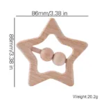 1pc Baby Toy Beech Bear Hand Teething Baby Rattles Wood Ring Cartoon Car Play Gym Montessori Stroller Toy Educational Toys - Image 15