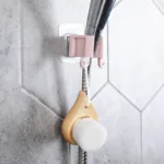 1 PCS ABS Shower Head Holder Self-Adhesive Showerhead Fixed Bracket Wall Mount With 2 Hooks Stand Bathroom Universal Accessories - Image 4