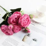 1 Bundle Silk Peony Bouquet Home Decoration Accessories Wedding Party Scrapbook Fake Plants Diy Pompons Artificial Roses Flowers - Image 11