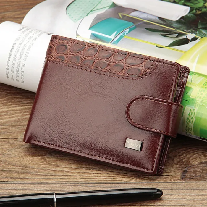 New Brand Trifold Wallet Men Clutch Money Bag Patchwork Leather Men Wallets Short Male Purse with Coin Pocket Card Holder - Image 1