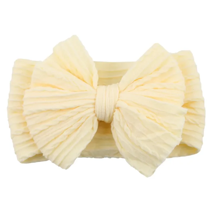 Solid Cable Bow Baby Headband for Child Nylon Layers Headwear Kids Elastic Turban Headwraps Newborn Boys Girls Hair Accessories - Image 25