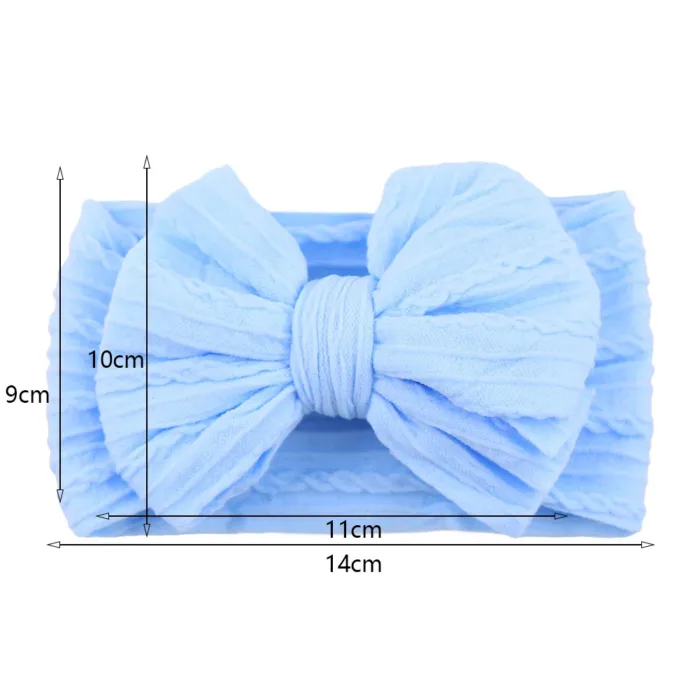 Solid Cable Bow Baby Headband for Child Nylon Layers Headwear Kids Elastic Turban Headwraps Newborn Boys Girls Hair Accessories - Image 2