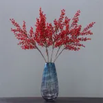 Artificial Holly Berry Red Fruits Branch, Christmas Decoration, Spring Festival, New Year, Home, 12 Fork, 2021 - Image 3