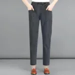 Women Plus Size 4xl Casual Denim Ankle-length Pants Vintage Mom Baggy Vaqueros Elastic High Waist Spring Summer Harem Jeans - Image 8