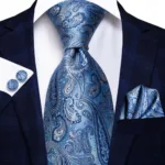 Hi-Tie Designer Black Blue Striped 63inch Silk Men Tie Extra Long Ties for Men Woven Classic 160cm Men Necktie Pocket Square Set - Image 41