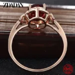 ZDADAN 925 Sterling Silver Big Oval Ruby Zircon Ring For Women Temperament Jewelry Accessories Gift - Image 3
