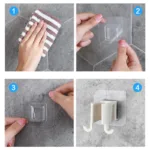 1 PCS ABS Shower Head Holder Self-Adhesive Showerhead Fixed Bracket Wall Mount With 2 Hooks Stand Bathroom Universal Accessories - Image 5